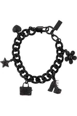 Marc Jacobs Accessoires, Dames, Zwart, ONE Size, Iconische Pave Charm Armband - Zwart