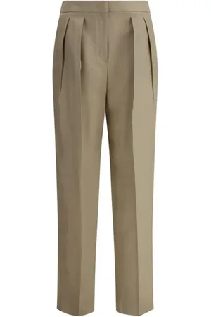 Giorgio Armani Broeken, Dames, , S, Zijden Shantung Geplooide Broek