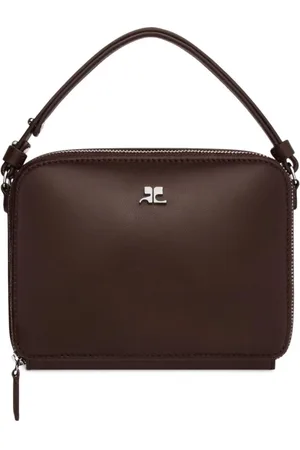 Courrèges Tassen, Dames, Bruin, ONE Size, Leer, Bruin Leren Kettinghandtas