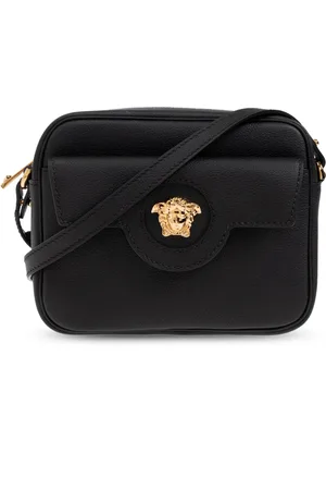 VERSACE Tassen, Dames, Zwart, ONE Size, Leer, Schoudertas