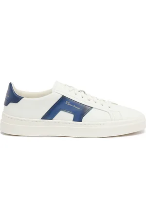 santoni Schoenen, Heren, Veelkleurig, 44 EU, Leer, Double Buckle Leren Sneaker