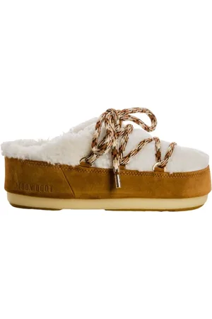 Moon Boot Schoenen, Dames, Bruin, 39 EU, Suède, Shearling Suède Muiltjes