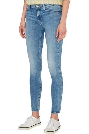 7 for all Mankind Jeans, Dames, Blauw, W26, Denim, HW Skinny Denim Broek