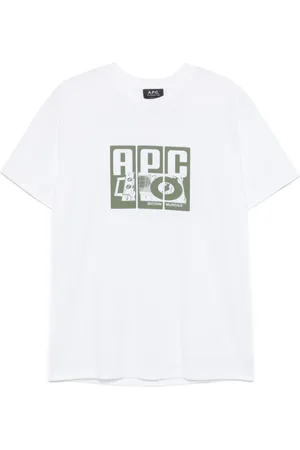 A.P.C. Tops, Dames, Wit, M, Katoen, Katoenen Wit T-shirt