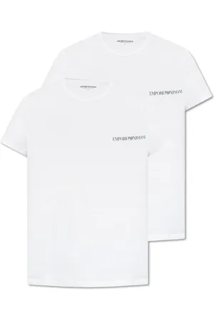 Emporio Armani Tops, Heren, Wit, S, Katoen, Twee-pack ondergoed T-shirts
