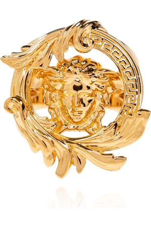 VERSACE Accessoires, Dames, Geel, 50 MM, Ring met Medusa-hoofdmotief