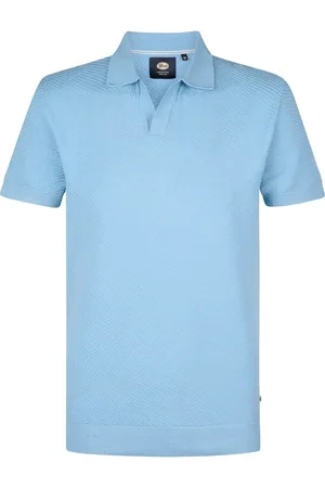 Petrol Industries Tops, Heren, Blauw, 3Xl, Lichtblauwe Gebreide Polo Jeans