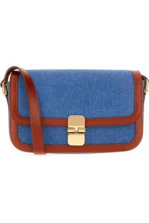 A.P.C. Tassen, Dames, Blauw, ONE Size, Leer, Shoulder Bag