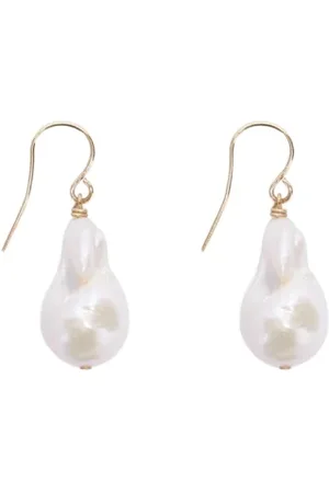 Jil Sander Accessoires, Dames, Wit, ONE Size, Korrelige Oorbellen in Wit/Goud