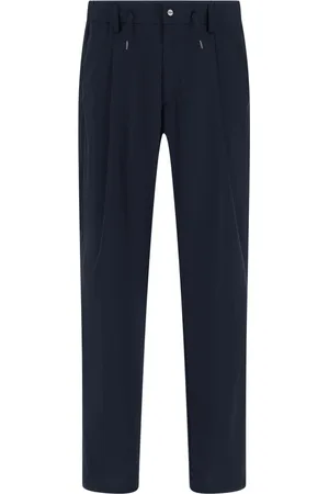 HERNO Broeken, Heren, Blauw, M, Wol, Blauwe Koordwol Broek