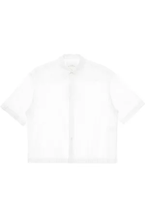 STUDIO NICHOLSON Overhemden, Heren, Wit, L, Witte Gestreepte Knoopsluiting Shirt