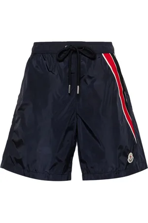 Moncler Badkleding, Heren, Blauw, S, Marineblauwe gestreepte boxershorts