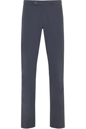 PT Torino Broeken, Heren, Grijs, M, Polyester, Stretch broek met zakken, gemaakt in Italië