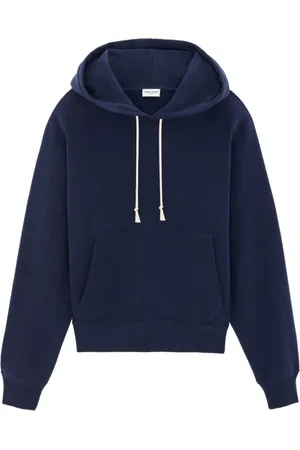 Saint Laurent Sweatshirts & Hoodies, Heren, Blauw, S, Katoen, Cassandre Hoodie