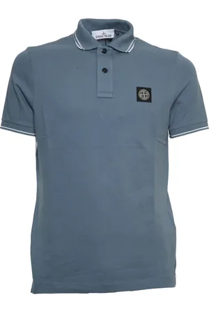 Stone Island Tops, Heren, Blauw, M, Katoen, Blauw Poloshirt Verhoog Garderobe Stijl