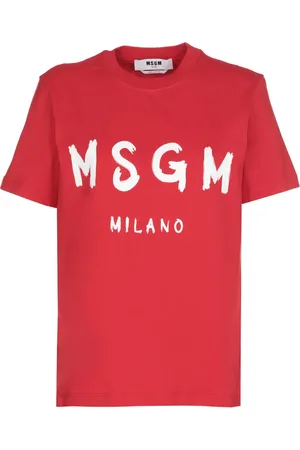 Msgm Tops, Dames, Rood, L, Katoen, T-Shirts