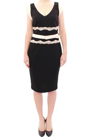 Roberto Cavalli Kleedjes, Dames, Veelkleurig, L, Elegante Schede Kanten Jurk