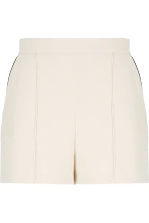 Elisabetta Franchi Korte broeken, Dames, , M, Ivoor Shorts met Zakken en Rits