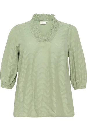 Kaffe Blouses & Shirts, Dames, Groen, XL, Groene Bloesemblouse
