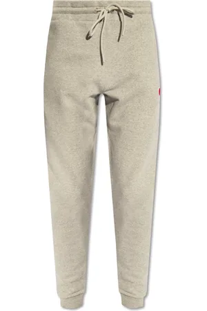 Moncler Broeken, Heren, Grijs, 2Xl, Katoen, Heart Logo-Patch Trainingsbroek