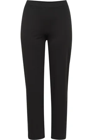 Kaffe Broeken, Dames, Zwart, L, Wijde Zwarte Broek Elegante Stijl