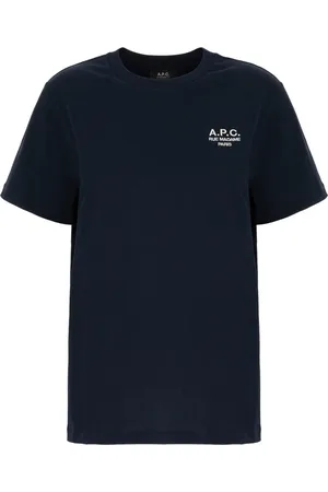 A.P.C. Tops, Dames, Blauw, L, Katoen, Katoenen T-shirt