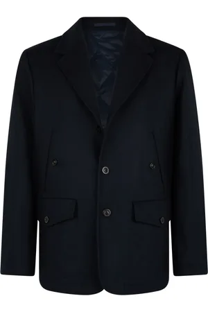 Boglioli Jassen, Heren, Blauw, 2Xl, Wol, Wol Kasjmier Vilt Casual Jas