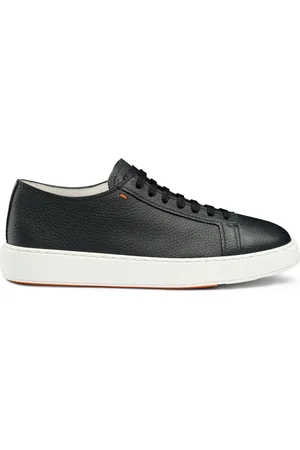 santoni Schoenen, Heren, Blauw, 40 EU, Leer, Tumbled Leather Sneakers