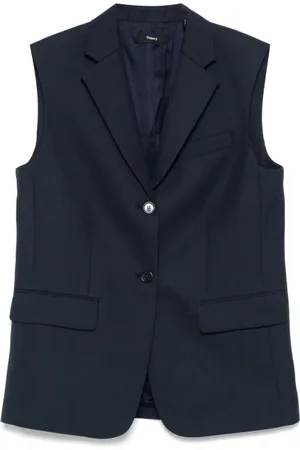 THEORY Jassen, Dames, Blauw, 2Xs, Donkerblauw Geknoopt Vest