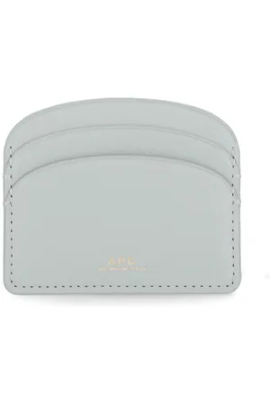 A.P.C. Accessoires, Dames, Grijs, ONE Size, Leer, Demi Lune Kaarthouder