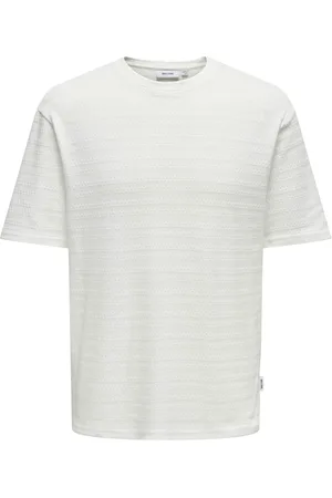 Only & Sons Tops, Heren, Wit, L, Crew Knit Sweater Cloud Dancer Wit