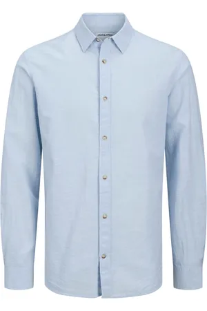 JACK & JONES Overhemden, Heren, Blauw, S, Chambray Zomer Shirt Essentials