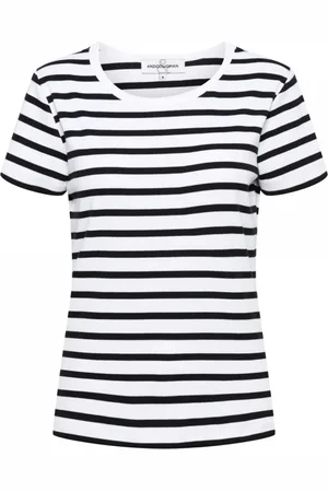 &Co Woman Tops, Dames, Zwart, S, Katoen, Basic T-shirt met korte mouwen