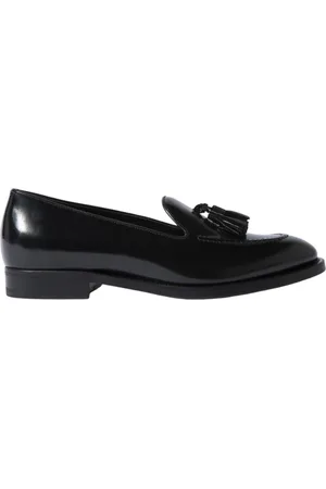 Scarosso Schoenen, Dames, Zwart, 38 EU, Leer, Sienna Bright Tassel Loafers