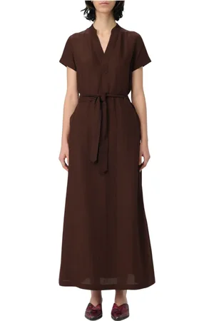 A.P.C. Kleedjes, Dames, Bruin, XS, Linnen, Annelie Jurk
