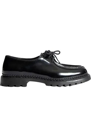 Saint Laurent Schoenen, Heren, Zwart, 41 EU, Leer, Malo Slip-On Veterschoenen