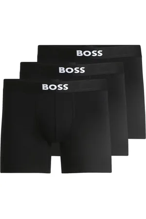 HUGO BOSS Ondergoed, Heren, Zwart, 2Xl, Katoen, Stretch katoenen boxershorts pak van 3 zwart