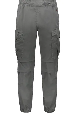 Parajumpers Broeken, Heren, Grijs, W34, Katoen, Sportieve Zander Patch Detail Broek