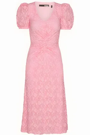 ROTATE Kleedjes, Dames, Roze, S, Katoen, Roze Jurk Regular Fit Polyamide