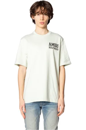 AMIRI Tops, Heren, Groen, L, Wol, Jazz Wolf Tee Pale Mint