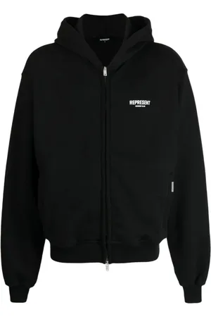 Represent Sweatshirts & Hoodies, Heren, Zwart, S, Katoen, Logo Zip Hoodie