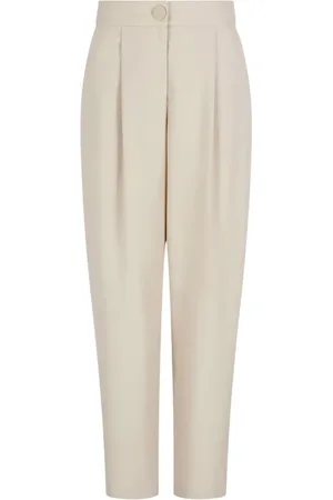 Armani Exchange Broeken, Dames, , S, Twill broek met plooien knoopsluiting
