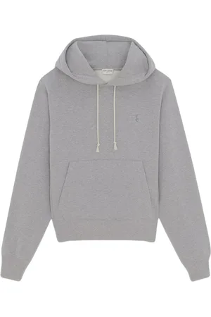 Saint Laurent Sweatshirts & Hoodies, Heren, Grijs, L, Katoen, Cassandre Hoodie