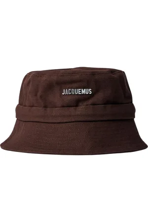 Jacquemus Accessoires, Heren, Bruin, 58 CM, Katoen, Logo Bucket Hat in Katoen Twill