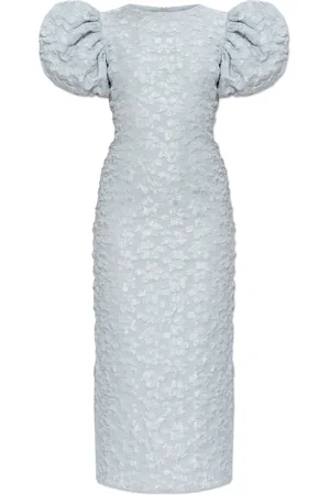 ROTATE Kleedjes, Dames, Blauw, S, Polyester, Potloodjurk met pofmouwen
