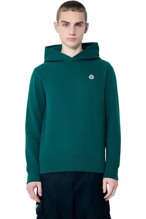 Moncler Sweatshirts & Hoodies, Heren, Groen, S, Katoen, Hoodie van katoenfleece