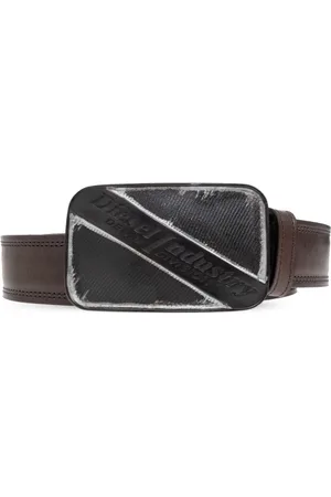Diesel Accessoires, Heren, Bruin, 95 CM, Leer, Riem Logo B-Industry