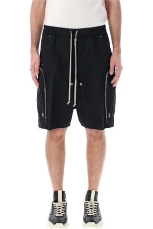 Rick Owens Korte broeken, Heren, Zwart, L, Katoen, Zwarte Bermuda Shorts Bauhaus Bela