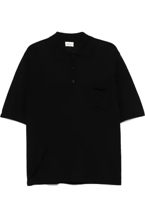 Saint Laurent Tops, Heren, Zwart, M, Wol, Cassandre Polo Shirt