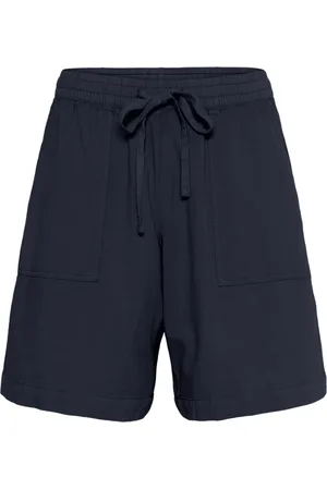 Kaffe Korte broeken, Dames, Blauw, M, Katoen, Midnight Marine Wijde Shorts